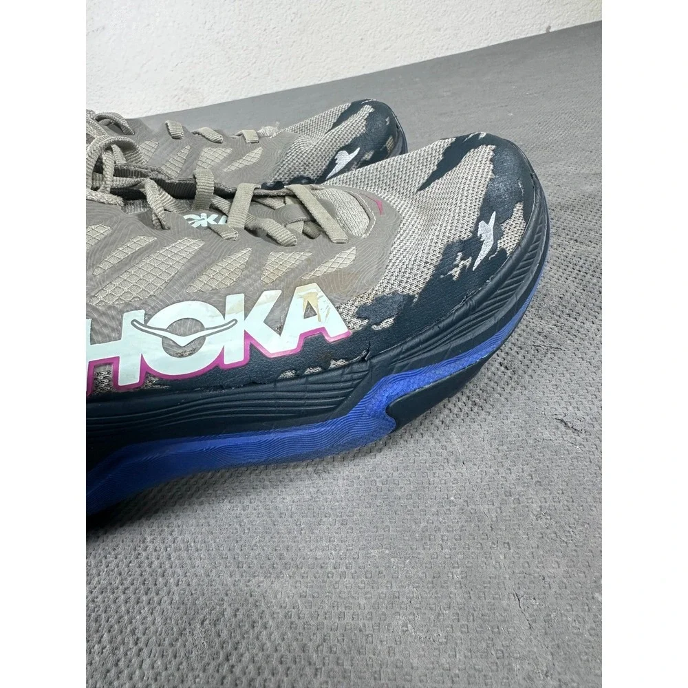 Hoka Torrent 4 Mens Trail Running Shoes Grey Blue Pink 11.5 D Low Top Sneakers